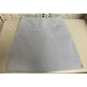 SC‎ & Co 360 Size S Blue White Seersucker Pinstripe Tummy Control Pull-On Skort
